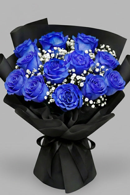 Fresh Blooms Flowers-Blue Roses Bouquet