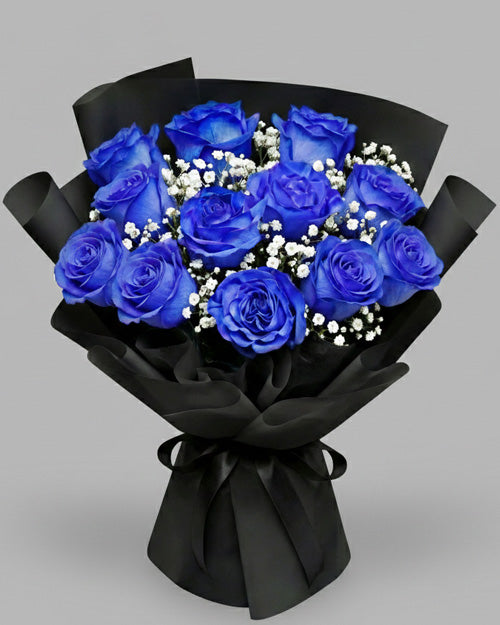 Fresh Blooms Flowers-Blue Roses Bouquet