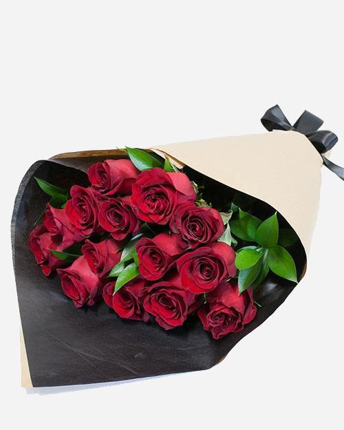 Fresh Blooms Flowers-Premium Red Roses Bouquet