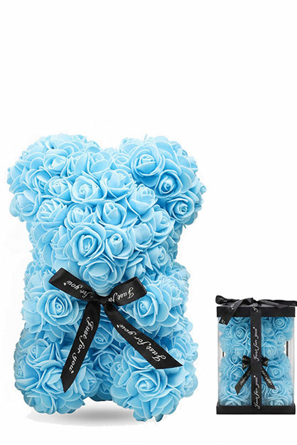 Fresh Blooms Flowers-Luxe Rose Bear - Blue