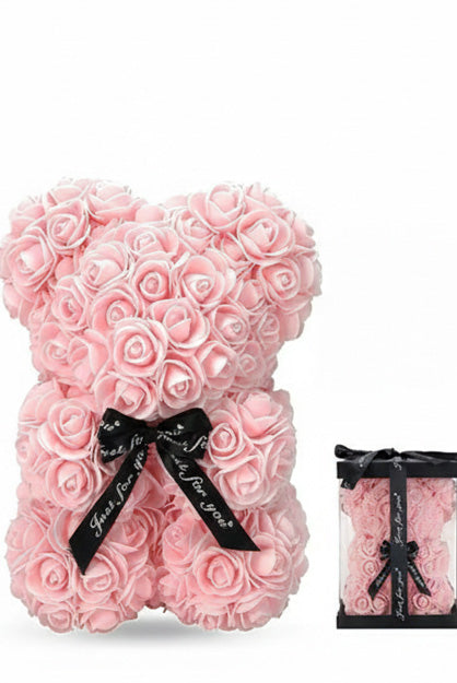 Fresh Blooms Flowers-Luxe Rose Bear - Pink