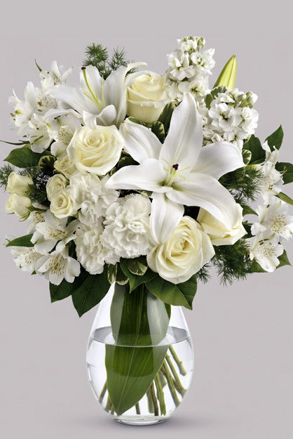 Fresh Blooms Flowers-Shimmering White