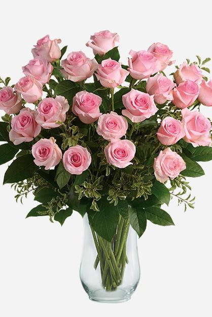 Fresh Blooms Flowers-Classic 24 Light Pink Roses