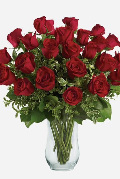 Fresh Blooms Flowers-Classic 24 Red Roses