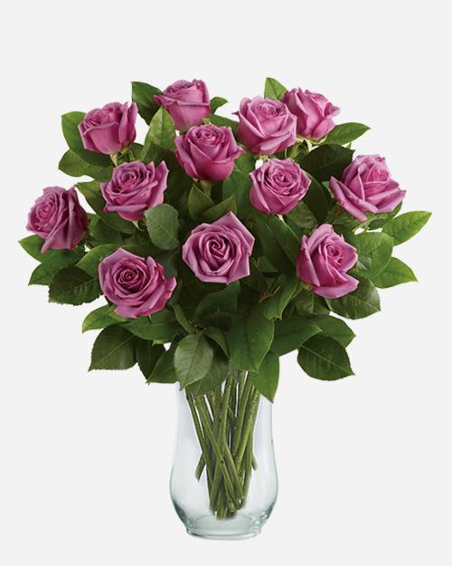 Fresh Blooms Flowers-Classic Dozen Mauve Roses