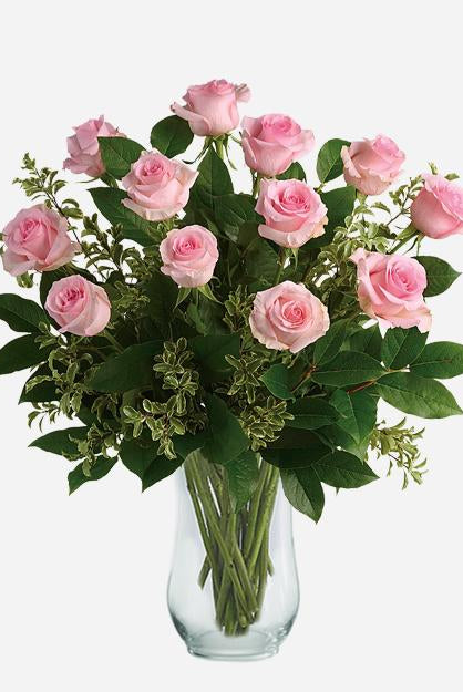 Fresh Blooms Flowers-Classic Dozen Pink Roses