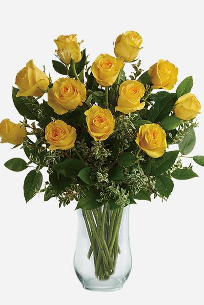 Fresh Blooms Flowers-Classic Dozen Yellow Roses
