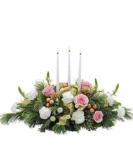 Fresh Blooms Flowers-Glowing Elegance Centerpiece