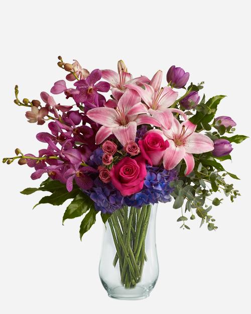 Fresh Blooms Flowers-Purple Perfection