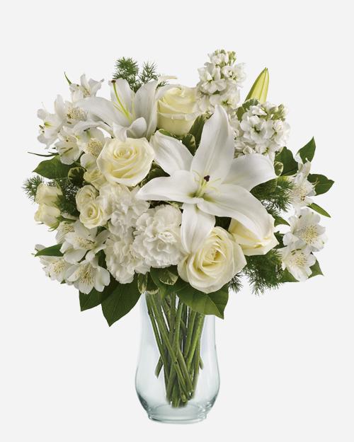 Fresh Blooms Flowers-Shimmering White