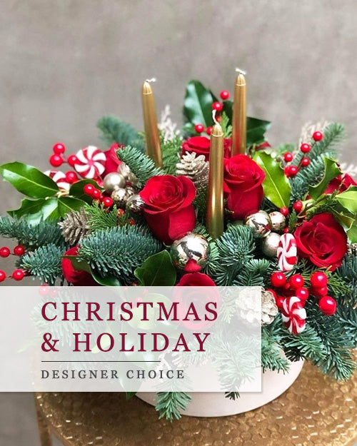 Fresh Blooms Flowers-Designer's Choice Holiday Centerpiece