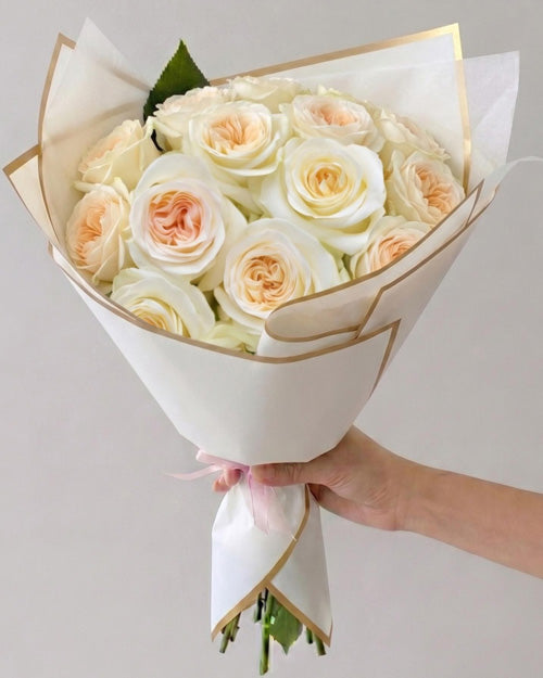 Fresh Blooms Flowers-Premium Dozen Roses Special - Cream