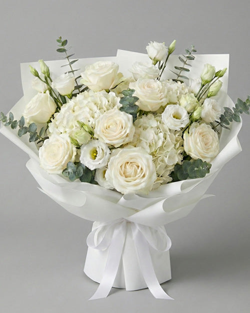 Fresh Blooms Flowers-Elegant Whites Bouquet