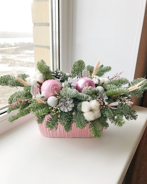 Fresh Blooms Flowers-Designer's Choice Holiday Long-Lasting Centerpiece