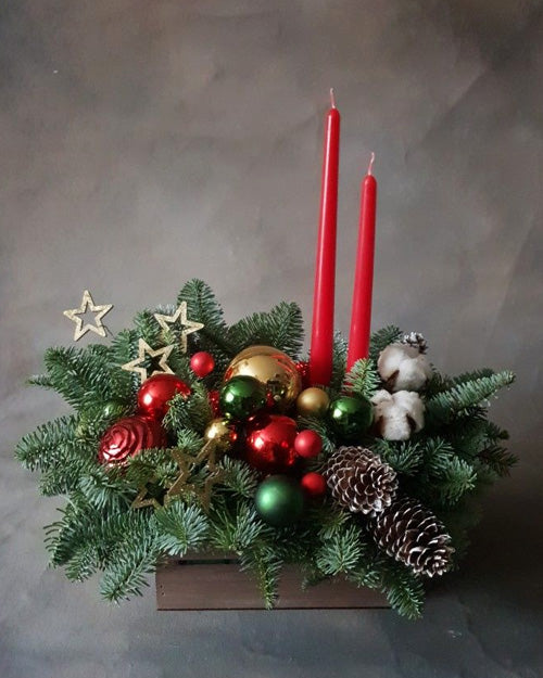 Fresh Blooms Flowers-Designer's Choice Holiday Long-Lasting Centerpiece