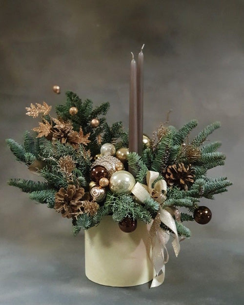 Fresh Blooms Flowers-Designer's Choice Holiday Long-Lasting Centerpiece
