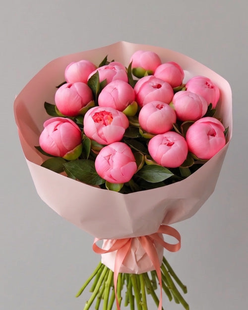Fresh Blooms Flowers-Salmon Peony Bouquet