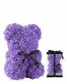 Fresh Blooms Flowers-Luxe Rose Bear - Purple