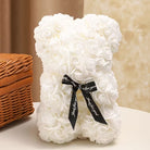Fresh Blooms Flowers-Luxe Rose Bear - White