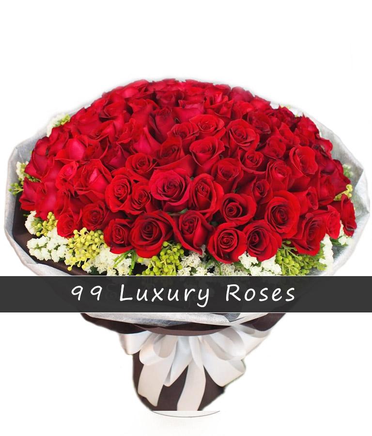 Fresh Blooms Flowers-99 Roses Bouquet