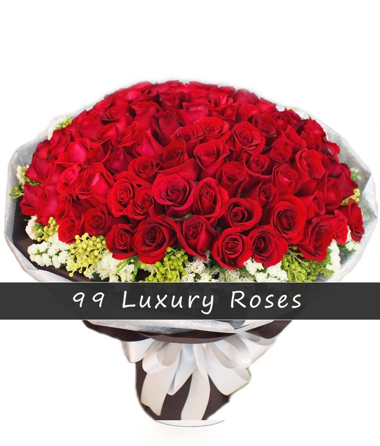 99 Roses Cut 99 Premium Red Roses Bouquet - Fresh Blooms Flowers Delivery Langley