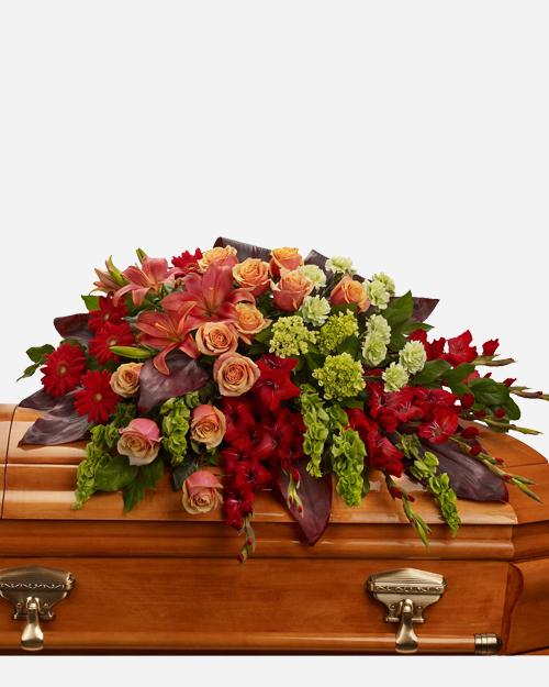 Fresh Blooms Flowers-A Fond Farewell Casket Spray