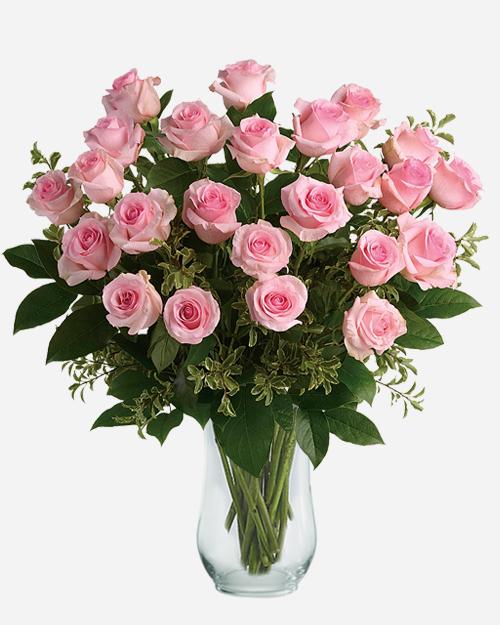 Fresh Blooms Flowers-Classic 24 Light Pink Roses