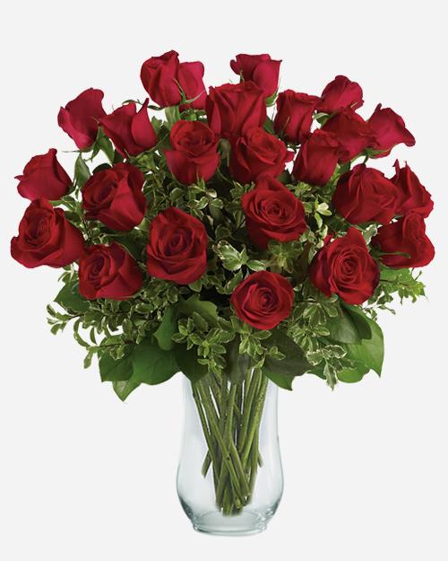 Fresh Blooms Flowers-Classic 24 Red Roses