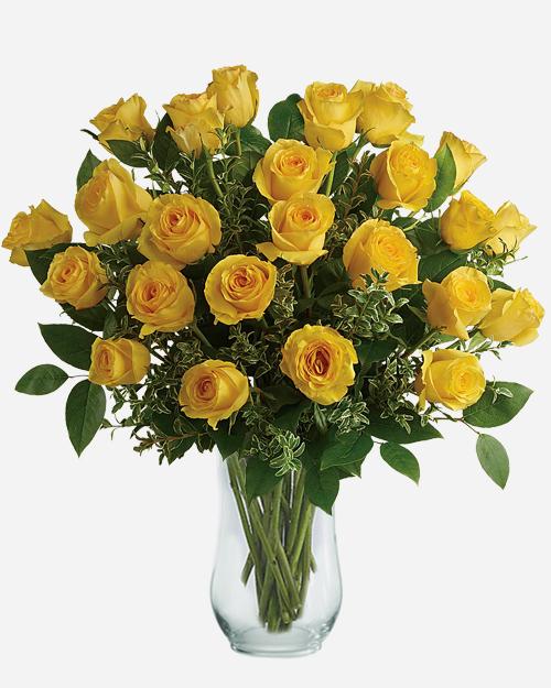 Fresh Blooms Flowers-Classic 24 Yellow Roses