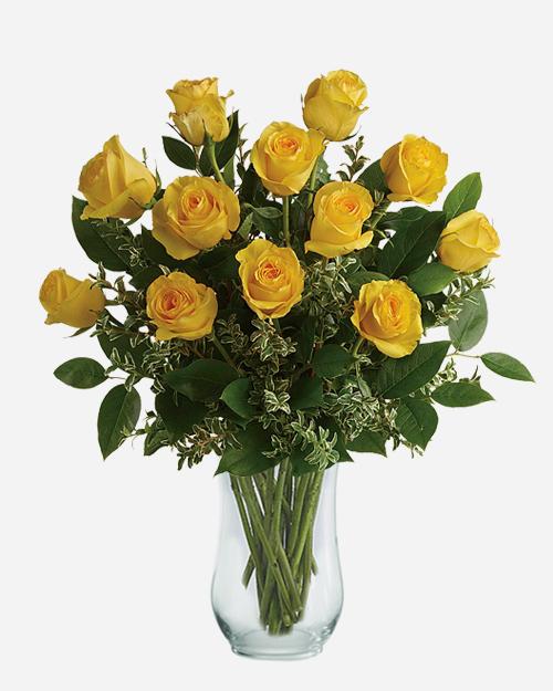 Fresh Blooms Flowers-Classic Dozen Yellow Roses