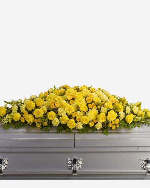 Fresh Blooms Flowers-Golden Garden Casket Spray