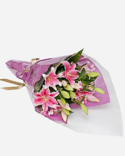 Fresh Blooms Flowers-Pink Lily Bouquet