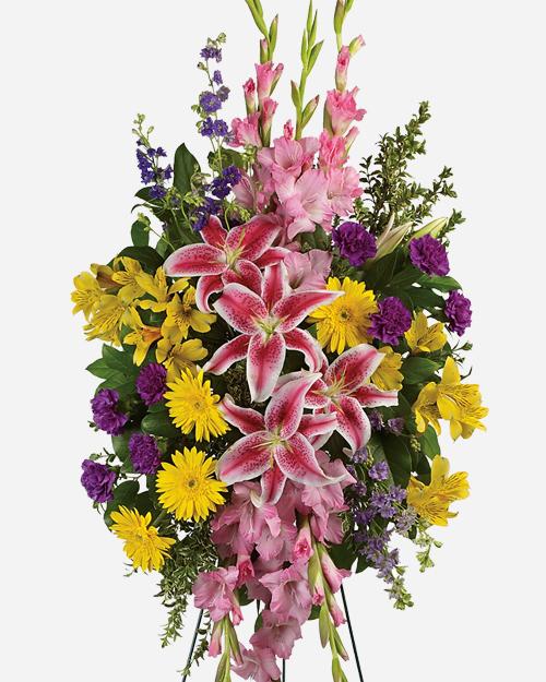 Fresh Blooms Flowers-Rainbow Of Remembrance Spray