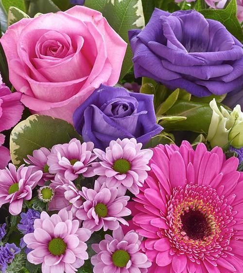 Fresh Blooms Flowers-Seasonal Pinks & Purples Bouquet