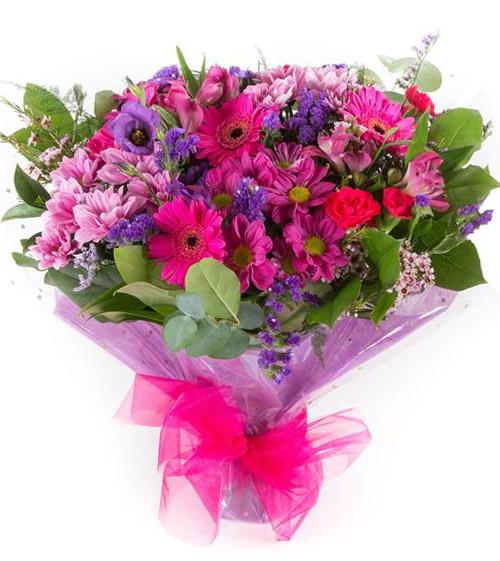 Fresh Blooms Flowers-Seasonal Pinks & Purples Bouquet