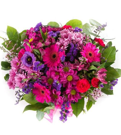 Fresh Blooms Flowers-Seasonal Pinks & Purples Bouquet