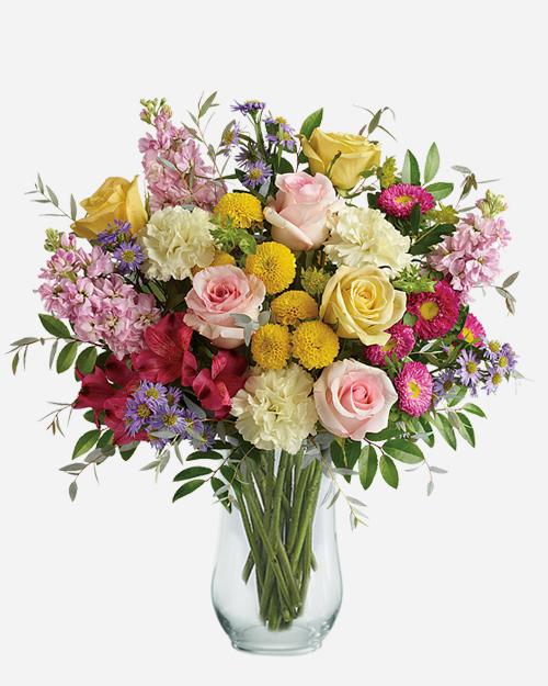 Fresh Blooms Flowers-Seasonal Spring Vased