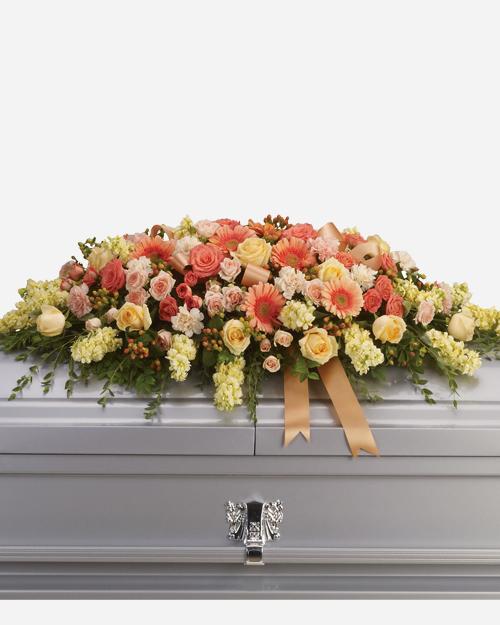 Fresh Blooms Flowers-Warmest Remembrance Casket Spray