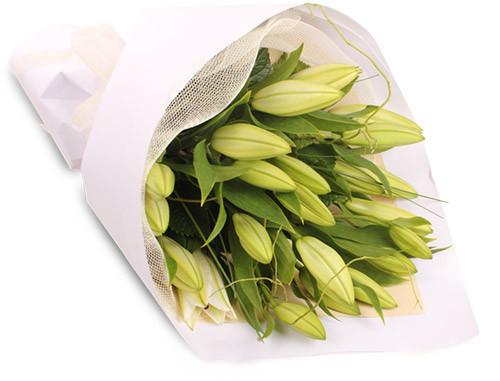Fresh Blooms Flowers-White Lily Bouquet